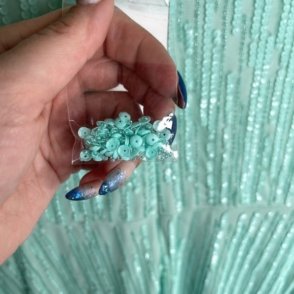 MANGO MNG Suit Floor Length Sequin Beaded Sheer Overlay Gown Dress - D20 - Picture 5 of 8